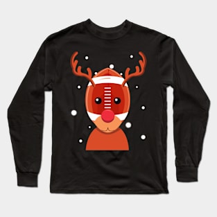 Reindeer Christmas Football Long Sleeve T-Shirt